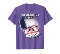 Surstromming Challenge Survivor - Stinky Viking Sushi T-Shirt, Homme, Violet Chiné, M