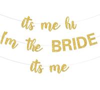 Sursurprise Bachelorette Party Banner It's Me Hi I'm the Bride It's Me Banner Gold for Bride to Be Bridal Shower Decorations Engagement Wedding Party Supplies