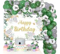 Sursurprise Décoration d'Anniversaire Koala - Kit de Guirlande, Toile de Fond Ours, Thème Zoo Wild Jungle Animal