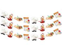 Sursurprise Décorations de fête de chef, 3Pcs bannière de chef pour chef anniversaire bébé douche décor, chef cuisinier masterchef ustensiles
