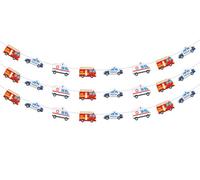 Sursurprise Décorations de fête de véhicule d'urgence, 3PCS bannière de véhicule d'urgence, Supply Team sauvetage First Responder transport bébé douche anniversaire fournitures de fête