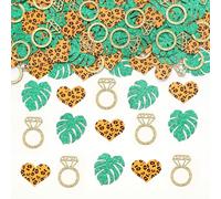 Sursurprise Décorations de fête d'enterrement de vie de jeune fille, 200 confettis à imprimé léopard pour table, safari tropical, enterrement de vie de jeune fille, fête prénuptiale, fiançailles,