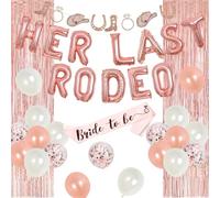 Sursurprise Décorations de fête pour enterrement de vie de jeune fille or rose bannière de ballons rodéo western cowgirl guirlande de fête prénuptiale fournitures de fête