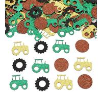 Sursurprise Décorations pour la fête du tracteur, 200Pcs Tractor Table Confetti Green Yellow, Farm Tractor Birthday Party Supplies