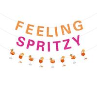 Sursurprise Feeling Spritzy Bannière Spritz pour cocktail, enterrement de vie de jeune fille, fête prénuptiale, fiançailles, mariage, enterrement de vie de jeune fille