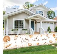 Sursurprise Little Cutie Bannière de cour sur le thème de la tarte, décoration de clôture extérieure pour fête prénatale, fête d'anniversaire ou Thanksgiving (3 x 0,5 m)