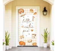 Sursurprise Little Cutie Pie, bannière de porte d'entrée sur le thème de la tarte, décoration de porte de porche d'automne, 0,9 x 1,9 m, panneau de porte d'entrée en polyester pour fête prénatale