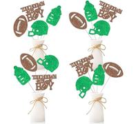 Sursurprise Lot de 16 décorations de table de football « It's a Boy » - Décoration de table à thème sportif - Décoration de table de fête prénatale - Choix de centre de table de football à paillettes