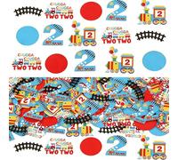 Sursurprise Lot de 200 confettis Chugga Two Two Two en papier pour garçons et filles - Train à vapeur - Fournitures de fête d'anniversaire de 2 ans