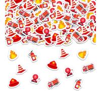 Sursurprise Lot de 200 confettis de pompier, décoration de table de véhicule d'urgence, décorations de fête de camion de pompiers, fournitures de fête prénatale, décoration d'anniversaire pour garçons