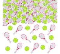 Sursurprise Lot de 200 confettis de tennis pour filles - Raquette de tennis en papier, décorations de table à dessert rose et vert, fournitures de table de fête d'anniversaire sur le thème du sport