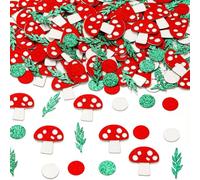 Sursurprise Lot de 200 confettis en forme de champignon pour table, anniversaire, fête prénatale, fête féérique, forêt, pays des merveilles