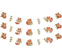 Sursurprise Lot de 3 bannières panda rouge pour anniversaire, fête prénatale, fournitures de fête