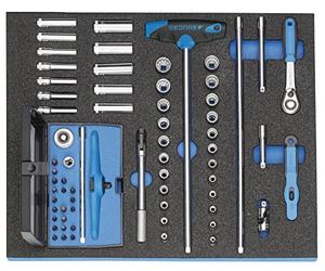 Surtido de vasos de 1/4" en módulo CT 2/4, 67 pzas