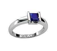 Suruchi Gems & Jewels Bague en argent sterling avec saphir bleu/Neelam de 3,25 Ratti à 10,25 Ratti ou 3 carats à 9,5 carats 925 Bis Hallmark Bague pour homme et femme, Gemme Pierre Métal, Saphir bleu