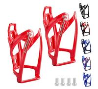 Suruid Porte-Bouteille de vélo, Bouteille d'eau de vélo, Porte-Bouteille d'eau léger et Solide pour Le Cyclisme en Plein air, Porte-Bouteille de vélo pour vélo de Route/Montagne - 2 Pack (Rouge)