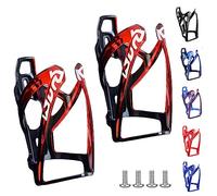 Suruid Lot de 2 porte-bidons universels en plastique durable et ultra léger pour vélo, VTT, vélo de route et VTT, noir et rouge