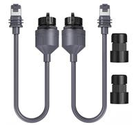 SURVADV Adaptateur Ethernet Star-Link Gen 3/Mini - Câble d'extension étanche Star-Link Mini vers coupleur RJ45 pour Star-Links Standard/Mini Dishy/routeur, idéal pour extérieur (Paquet de 2)