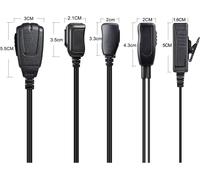 Surveillance Radio Earpiece with 2 Branches Acoustic Tube with PTT Microphone and Earpiece for Kenwood TK3501 Protalk UV5R 888S TYT Anytone eSnyic RT24 RT27 Walkie Talkie