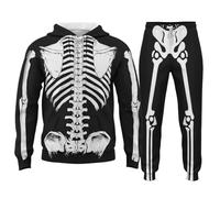 Survêtement 2 pièces pour Homme - avec Costumes d'halloween - Impression Squelette et Poches - en Coton - Baggy - Confortable - Décontracté n2