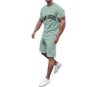 Survêtement 2 Pièces Pour Homme - Ensemble De T-shirt Surdimensionné Deux Pièces Pour Hommes Imprimé Léopard Manches Courtes Haut Mode T-shirt D'été Lâche Décontracté Surdimensionné Haut Long Quatre
