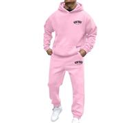 Survêtement 2 pièces pour homme - Pantalon de jogging et sweat à capuche - Vêtement de sport décontracté avec imprimé - Survêtement baggy - Manches longues - Coton chaud - Streetwear - Sweat à capuche