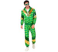 W WIDMANN MILANO Party Fashion - Costume survêtement St. Patrick's Day, vert avec des trèfles, Irlande, Irish, jour de fête, tenue des années 80, jogging