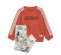adidas Kids' Ensemble sweat-shirt ras-du-cou et pantalon sportswear Mickey Mouse x Disney, Bright Red/Off White/Black, 0-3M