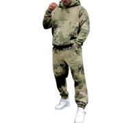 Survêtement camouflage pour homme, ensemble complet à capuche de combat et jogging, ensemble 2 pièces, survêtement tactique, pull à manches longues et pantalon de survêtement, coupe ample, survêtement