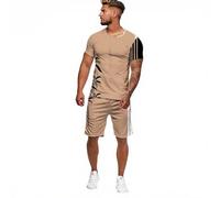 Survêtement complet pour homme - Taille 2026 - Taille 3D - Grande taille - Deux pièces - Pour la course à pied, la randonnée, beige, XXL