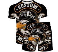 Survêtement d’été Deux pièces Ensemble Femmes/Hommes Animal Eagle T-Shirt imprimé en 3D et Short Ensemble décontracté Running Set Sportswear