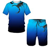 Survêtement d’été pour Homme Scorpion Animal T-Shirt et Short imprimé en 3D Ensemble Deux pièces Sportswear Hip Hop Streetwear