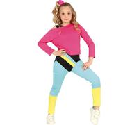 survêtement d'aérobic pour enfants des années 80, taille : 7 - 9 ans Couleur : Rose