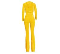 Survêtement de loisirs pour femme - Hiver à manches longues - Survêtement pour femme en coton - Jambes larges - Survêtement grandes tailles - Velours doré - Pantalon décontracté - 2 pièces - Veste à