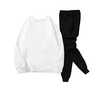 Survêtement de loisirs pour homme en coton sans capuche - Survêtement de jogging en coton noir - Pantalon de sport sans capuche - Pantalon de sport à capuche - Pantalon à capuche - Pour la gym - Chaud
