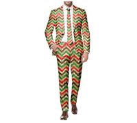 Survêtement De Noël Pour Homme Tenue Fête Ensemble Festif Motifs Vert Sapin Tissu Infroissable Pratique Coupe Ajustée Contemporaine Réveillon Élégante Costume Joyeux Respirant Confortable Blazer Noel
