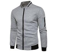 Survêtement de sport en coton pour homme - Sans capuche - En coton - Tenue de loisirs élégante - Survêtement de sport pour homme - Manches longues - Pantalon de sport - Survêtement de loisirs, gris,