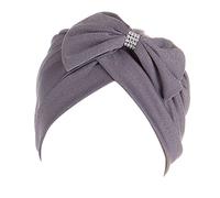 Survêtement de sport pour femme Serré Wrap Cancer Casquette Cheveux Ethnique Braid Cover Bowknot Head Turban Bandeau élastique cm, gris, taille unique