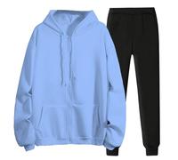 Survêtement De Sport Pour Femmes, Sweat À Capuche Manches Longues Et Pantalon Jogging Ensemble De 2 Pièces, Loisirs Et Confortable, Tenue De Gym Élégant Couleur Unie Pour L'automne Et L'hiver