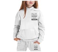 Survêtement d'hiver pour fille en polaire avec imprimé élégant sweat à capuche et jogging chaud pour enfants, Blanc., 6-7 ans