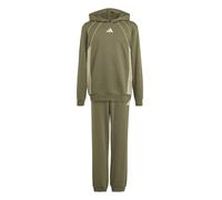 adidas Unisex Kinder COLOR BLOCK TRACKSUIT, olive strata/Wonder Cargo/Crystal Linen Mel., 9-10 Years