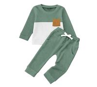 Survetement Enfant - Ensemble élégant à Manches Longues pour Tout-Petits garçon Tenue décontractée Confortable avec Pull et Pantalon Bicolore