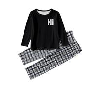 Survetement Enfant - Ensemble Fille Élégant Haut Manches Longues Pantalon Col Fleuri Tenue Quotidienne Confortable Décontractée