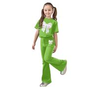 Survetement Enfant Garcon- Ensemble DéContracté Filles Haut à Manches Courtes avec NœUd Papillon Et Pantalon Long Deux PièCes Confortables Jouer