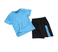 Survetement Enfant Garcon Sport Casual Ensemble Enfant Garcon ete 3-12 Ans Leger Doux t-Shirts à Manches Courtes garçon uni col Rond Tenue Habits Vetement Fille Pas Cher a la Mode (BU1, 9-10 Years)
