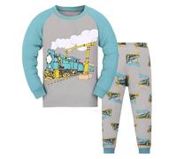 Survetement Enfant - Pyjama Deux pièces en Coton pour garçonnet avec Impression de Dinosaures Confortable vêtement de Nuit Saisons Automne Hiver