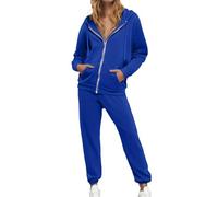 Survêtement Ensemble Femme Sweat Hoodies À Manches Longues Et Pantalon Ensemble De 2 Pièces Sweat Zippé Capuche Jogging Pantalons de Loisirs Douce Casual Automne Hiver Yoga Fitness Tenue