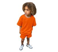 Survêtement été bébé, T-Shirt Manches Courtes, Short uni Simple, Coordonné 2 pièces, Coton Doux, Unisexe garçon Fille, pour Promenade, Sieste, Quotidien et Parc