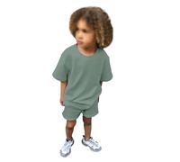 Survêtement été bébé, T-Shirt Manches Courtes, Short uni Simple, Coordonné 2 pièces, Coton Doux, Unisexe garçon Fille, pour Promenade, Sieste, Quotidien et Parc