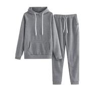 Survêtement Femme 2 Pièces Sweat à Capuche et Ample Pantalon Manches Longues Couleur Unie Survêtement avec Poches Grandes Tailles Sweat Hoodies et Pantalon Jogging